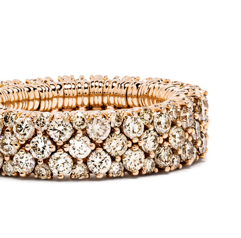 18kt rose gold diamond stretch ring
